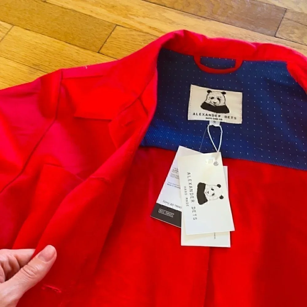 𝅺❤️ NWT Alexander Dets Handmade unique red cotton jacket - S